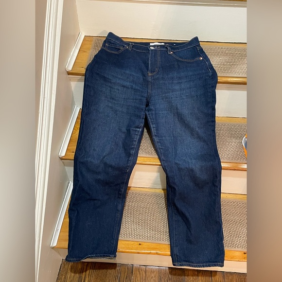 LOFT Dark Blue Straight Leg Jeans - Picture 1 of 3